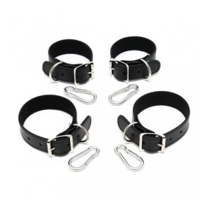 Set Esposas para Manos y Pies Cuero 2.5cm