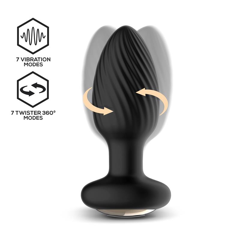 Drago Plug Anal Vibración, Movimiento Twister 360º y Control Remoto - Imagen 2