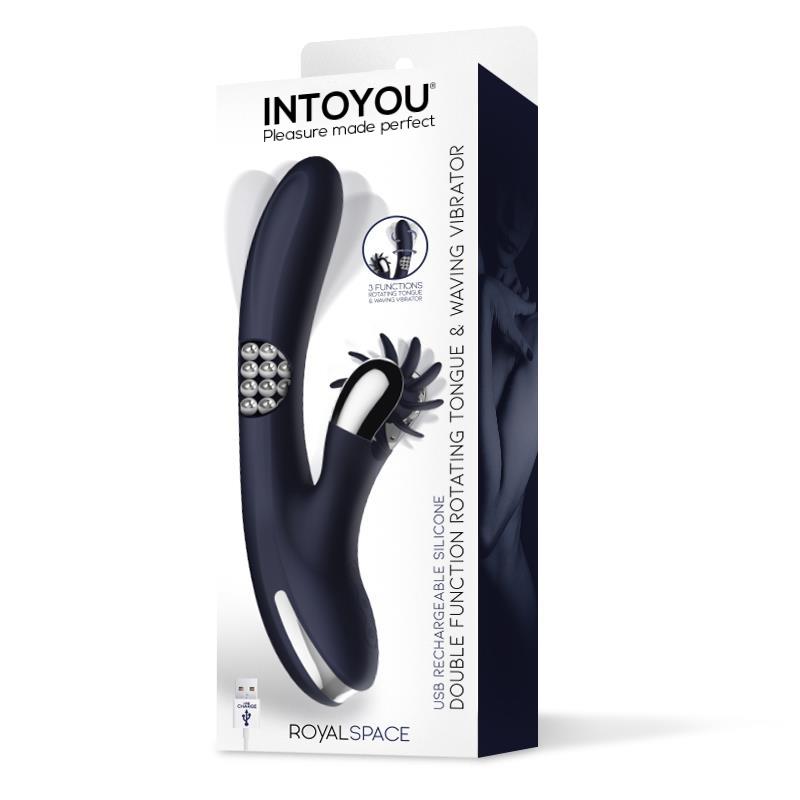 Royalspace Vibrador con Lenguas Estimuladoras y Bolas Internas 360º Azul - Imagen 5