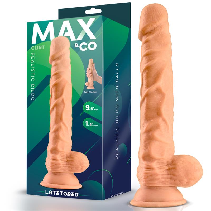 Clint Dildo Realista con Testículos Natural 9.8”